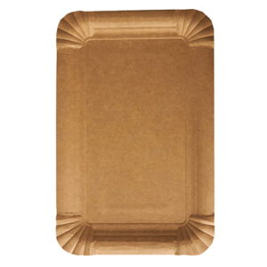 Talerze papierowe PURE, kształt prostokątny , 16,5 cm x 20 cm, brązowy  250 szt 87943