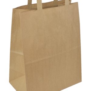 Torba papierowa catering dietetyczny płaski uchwyt 26x14x30 cm  KARTON 250 szt  70g