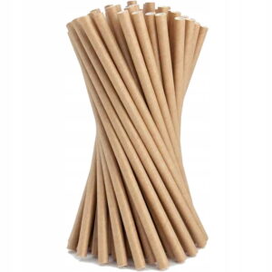 Słomki papierowe KRAFT do piwa/drinków 8x210 mm 250 szt