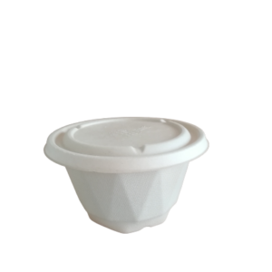 Pokrywka do misek DIAMENT z pulpy EKO do sałatek  średnica 16 cm 50 szt (POJEMNIK OSOBNO)