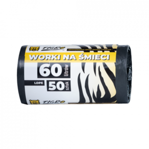 Worki na śmieci LDPE czarne 60L rolka 50 szt