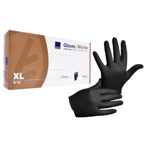 Rękawiczki nitrylowe czarne rozmiar XL 100 szt ABENA