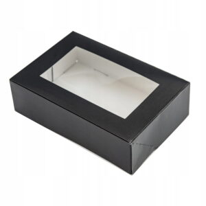 Opakowanie papierowe na SUSHI z okienkiem PET  17x11,5x5 cm 50 SZT CZARNE