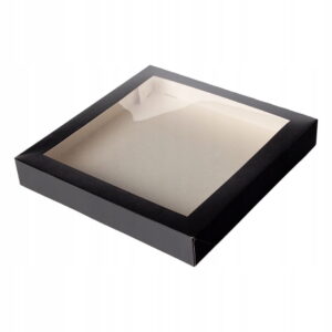 Opakowanie papierowe na SUSHI z okienkiem PET  32x32x5 cm 50 SZT CZARNE