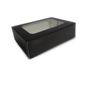 Opakowanie papierowe na SUSHI z okienkiem PET  21x14x5 cm 50 SZT CZARNE