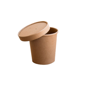 Wieczka do pojemników na zupę lub ramen papierowy kraft  26OZ 750 ml 25 SZT (POJEMNIK OSOBNO)