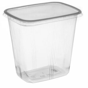 Pojemnik prostokątny bezbarwny PP 500 ml 100 szt 807410519 (BEZ POKRYWKI)