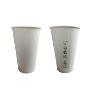 BEZ SUP 100% EKO Kubek papierowy biały 420 ml  0% PLASTIKU 50 szt