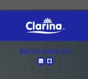 Serwetka Clarina czarna składana 1/4  33x33 cm 2-warstwy 250 szt
