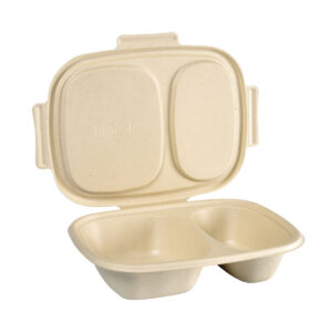 LUNCHBOX 100% EKO Z POKRYWKĄ DWUDZIELNY 50 SZT 600/300 ML