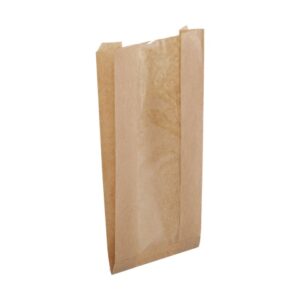 Torebka fałdowa z okienkiem 320x180x90 mm BRĄZOWA 1000 szt