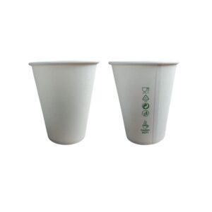 BEZ SUP 100% EKO Kubek papierowy biały 250 ml  0% PLASTIKU 50 szt średnica 8 cm