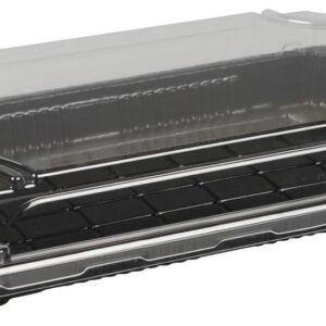 HP7 Pojemniki czarne sushi z przykrywką 221x138x20 mm 50 szt 132864