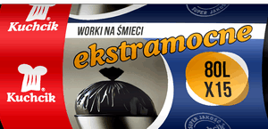 Worki na śmieci ekstramocne czarne 80L rolka 15 szt