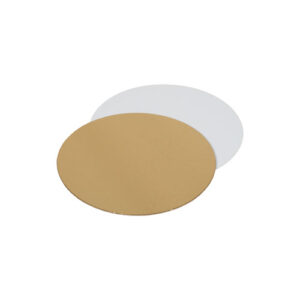 Tekturowe podkłady pod tort 24 cm złoty/biały 25 szt