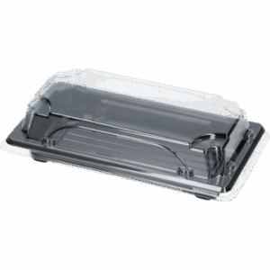 HP01 Pojemniki czarne sushi z przykrywką 160x91x45 mm 50 szt
