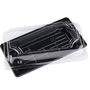 HP02 Pojemniki czarne sushi z przykrywką 220x90x45 mm 50 szt