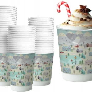 Kubek papierowy świąteczny WINTER dwuwarstwowy 250 ml 20 szt
